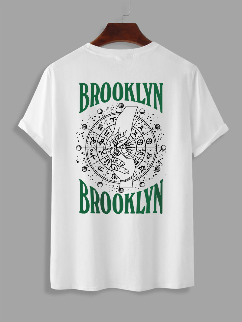 BROOKLYN Gesture Horoscope Graphic Printed Short Sleeve T-shirt Kosyway