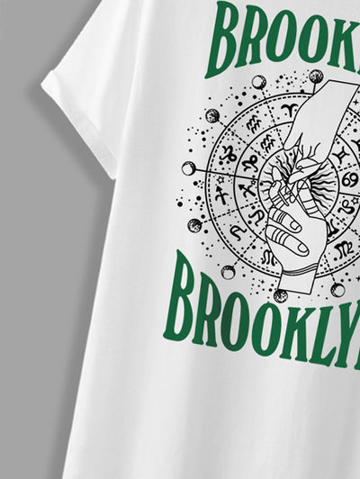 BROOKLYN Gesture Horoscope Graphic Printed Short Sleeve T-shirt