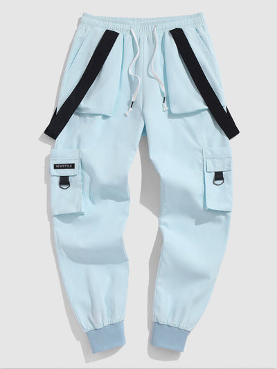 Strap Design Beam Feet Cargo Pants