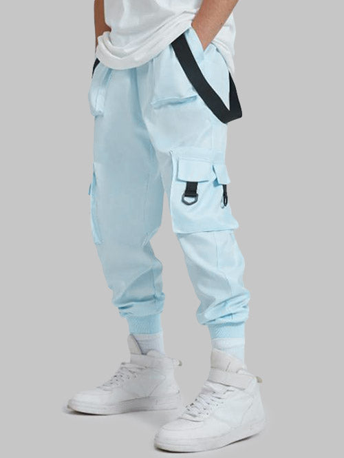 Strap Design Beam Feet Cargo Pants