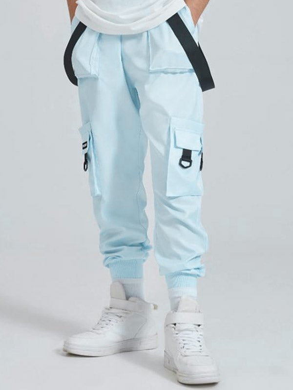 Strap Design Beam Feet Cargo Pants