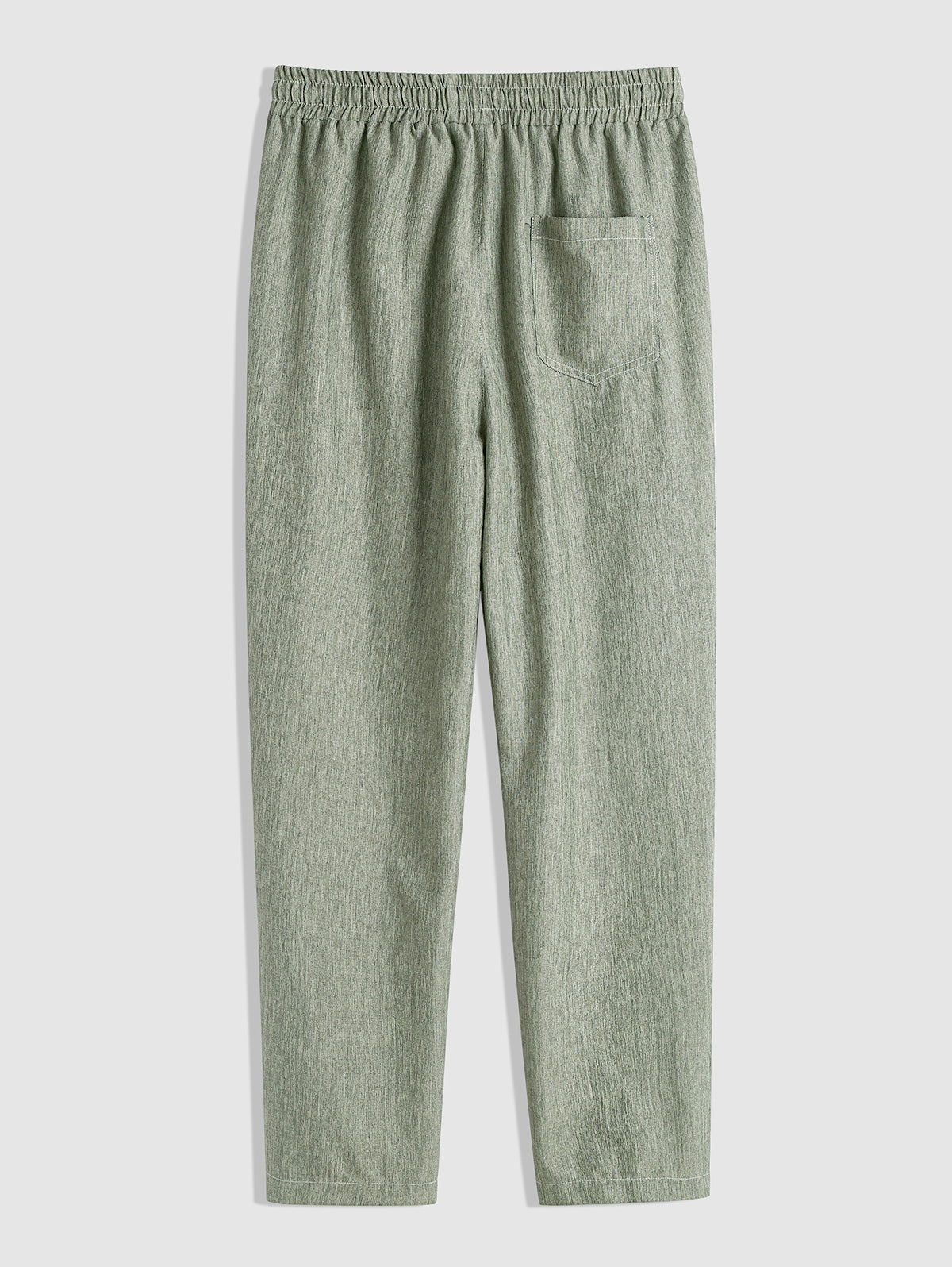 Men's Casual Plain Color Cotton and Linen Textured Drawstring Pants