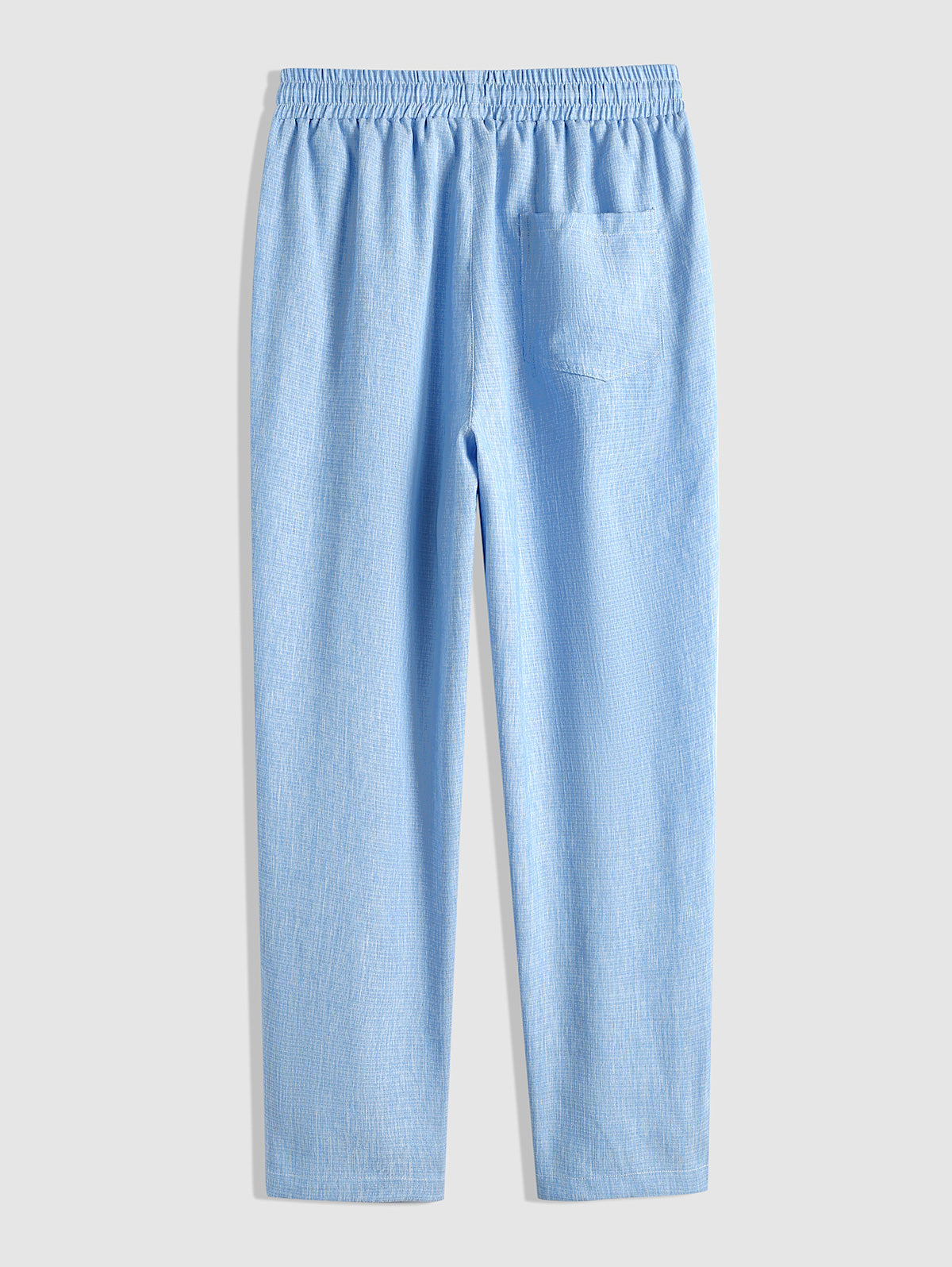 Men's Casual Plain Color Cotton and Linen Textured Drawstring Pants