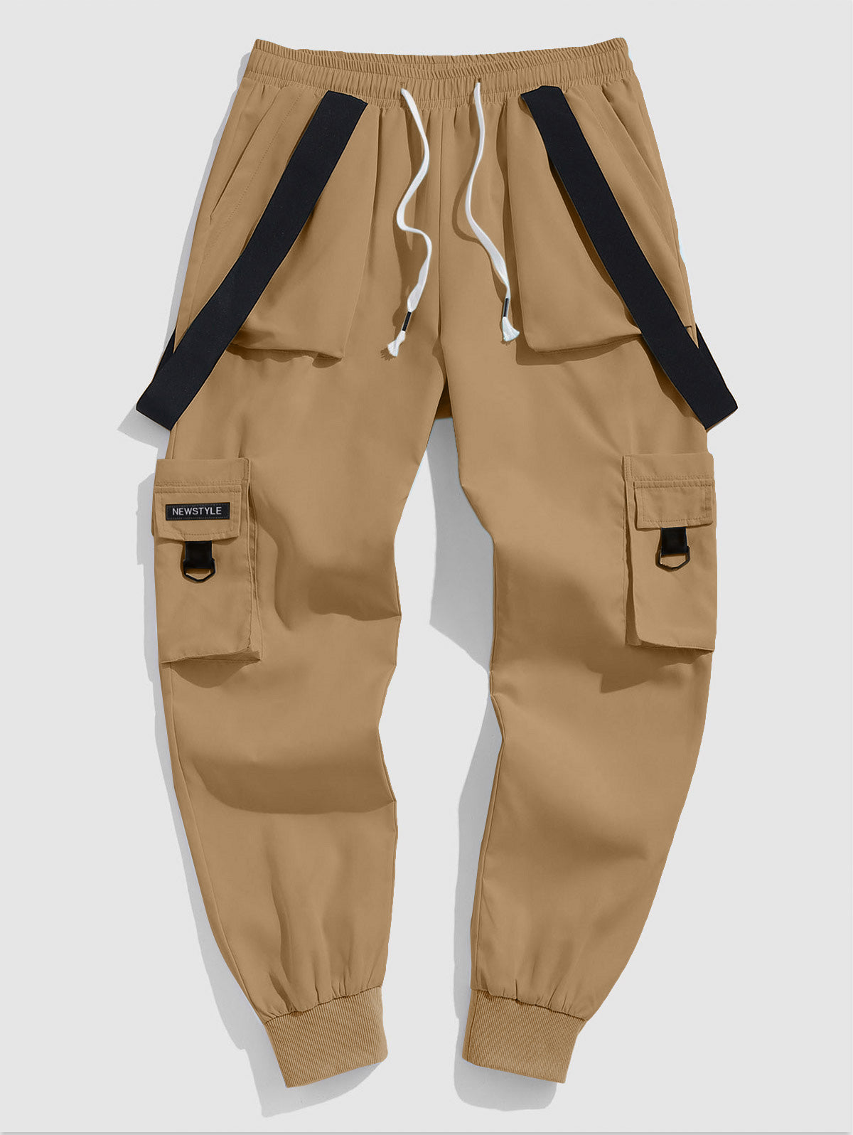 Strap Design Beam Feet Cargo Pants