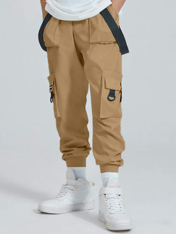 Strap Design Beam Feet Cargo Pants Kosyway