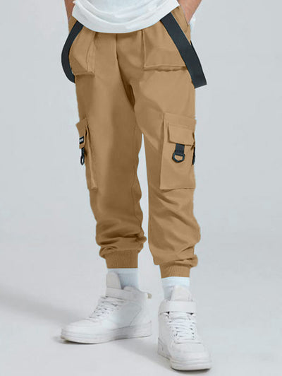 Strap Design Beam Feet Cargo Pants