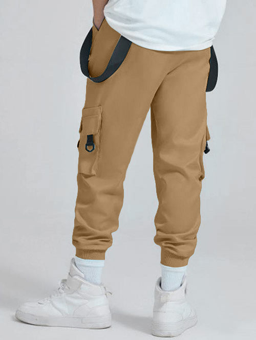 Strap Design Beam Feet Cargo Pants