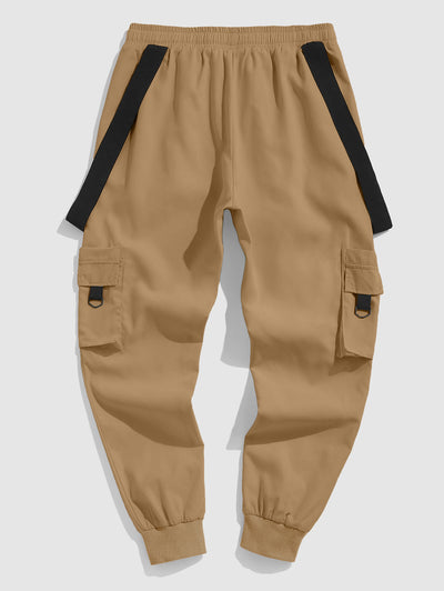 Strap Design Beam Feet Cargo Pants