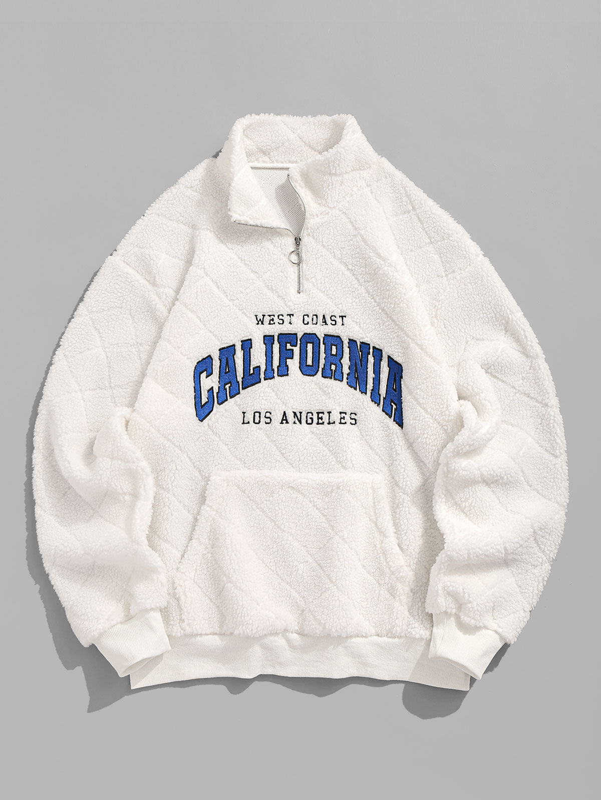 Men's CALIFORNIA LOS ANGELES Embroidered Sherpa Fleece Sweatshirt