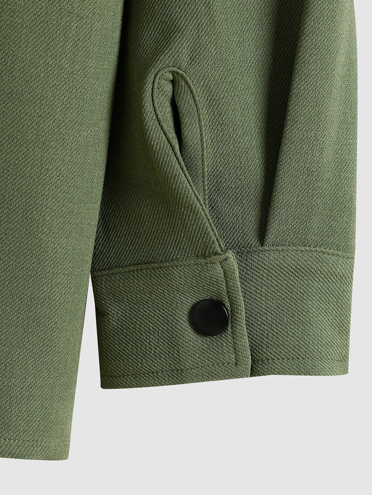 Men's Plain Color Twill Textured Front Pockets Design Turn-down Collar Jacket