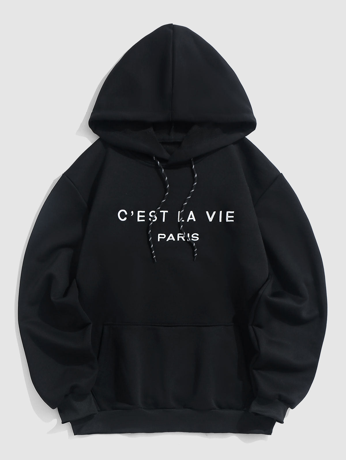 Letter C'EST LA VIE PARIS Embroidery Essentials Hoodie