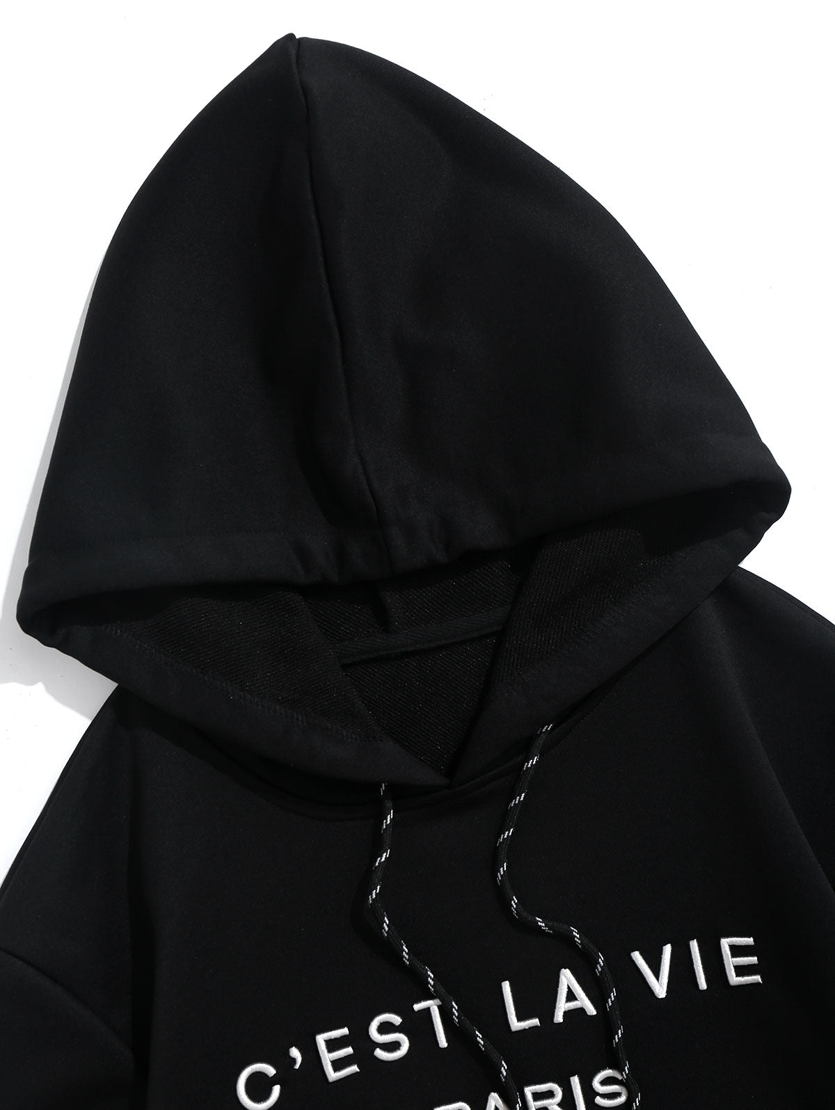 Letter C'EST LA VIE PARIS Embroidery Essentials Hoodie