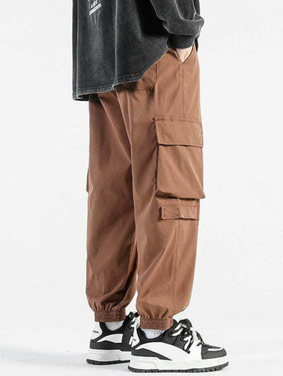 Men's Casual Streetwear Solid Color Drawstring Cargo Jogger Pants