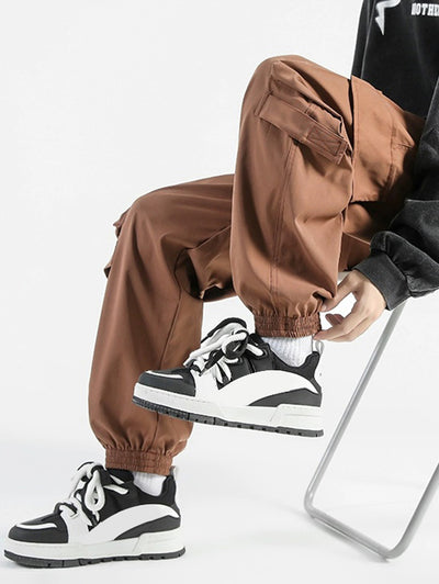 Men's Casual Streetwear Solid Color Drawstring Cargo Jogger Pants