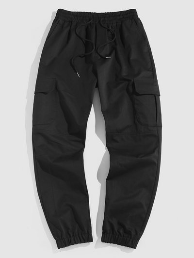 Streetwear Multi Pockets Solid Color Cargo Pants