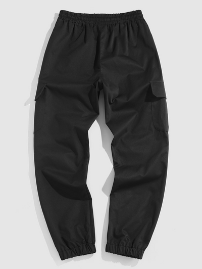 Streetwear Multi Pockets Solid Color Cargo Pants